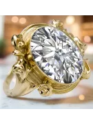 Anneau Zircon Or jaune 14 carats Style vintage vrc100y